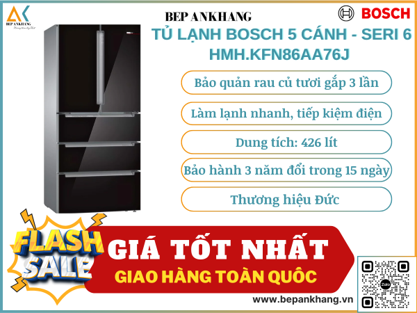 TỦ LẠNH BOSCH 5 CÁNH - SERI 6  HMH.KFN86AA76J 